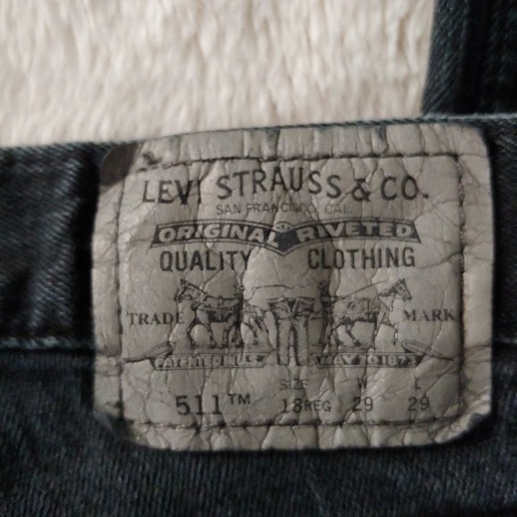 Levi's 511 Vintage washed out black size 18 regular 29x28 Skinny high waist - Picture 3 of 9